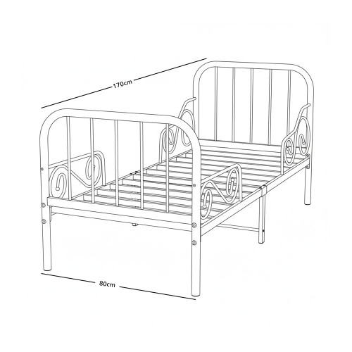 سرير معدني وردي 80×170 سم