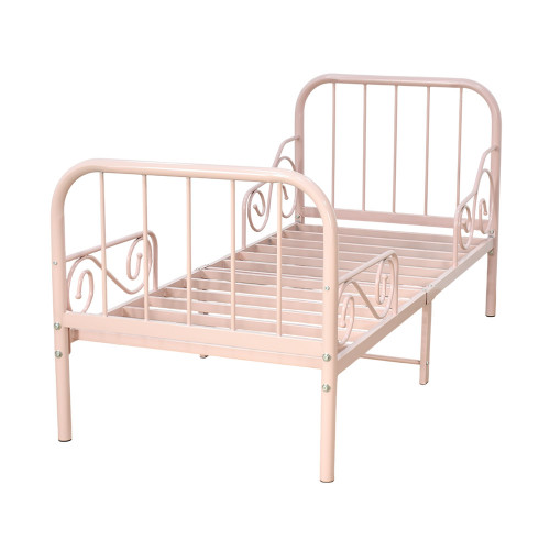 سرير معدني وردي 80×170 سم