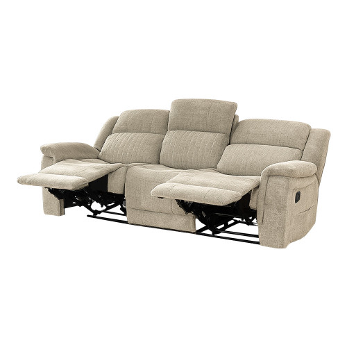 كنبة استرخاء قماش 3 مقاعد قابلة للإمالة بيج كنبة استرخاء قماش 3 مقاعد قابلة للإمالة بيج