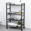 وحدة رفوف متحركة معدنية 4 أدوار أسود
