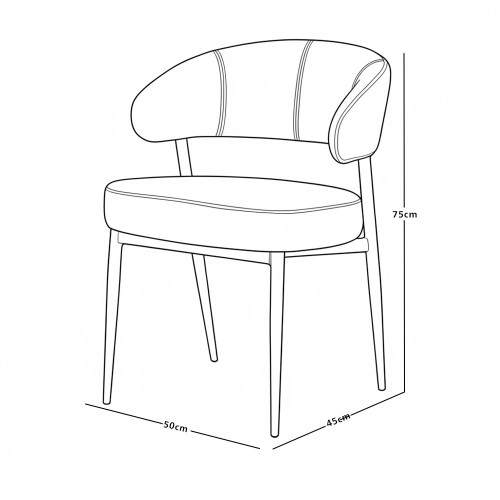 كرسي مفرد مودرن جلد بأرجل معدنية أسود كرسي مفرد مودرن جلد بأرجل معدنية أسود