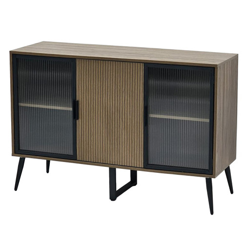 دولاب بوفيه عصري خشب بأبواب أكريلك 120 سم