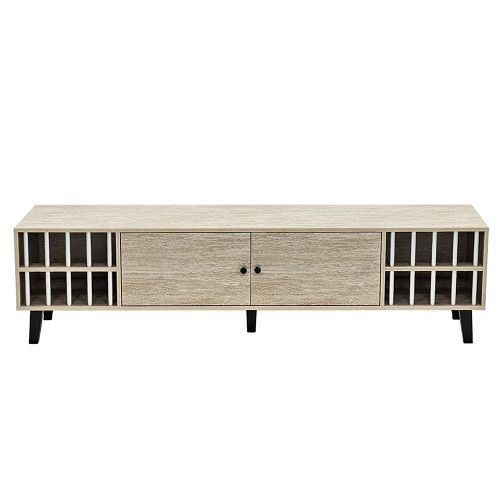 وحدة تلفاز عصرية خشب بيج 180 سم