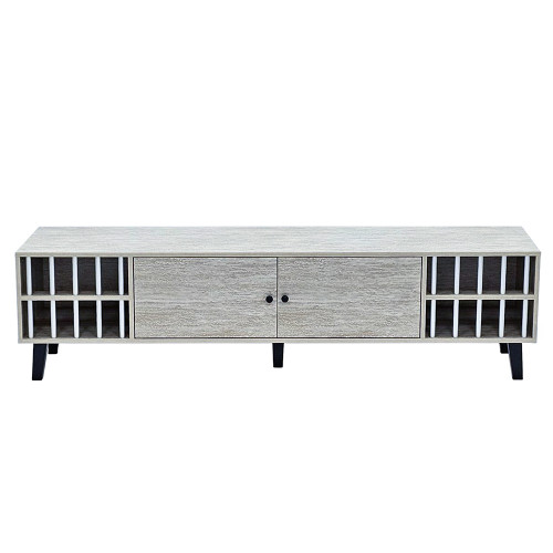 وحدة تلفاز عصرية خشب رمادي 180 سم