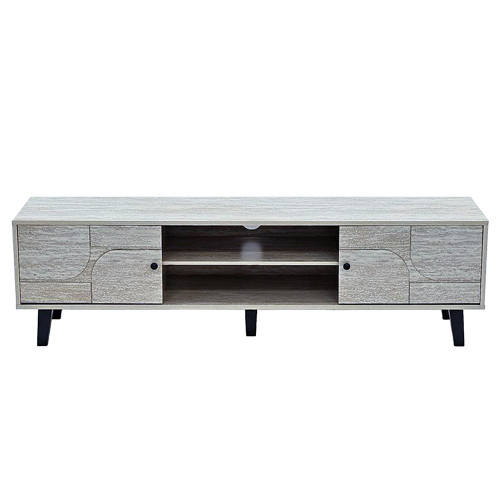 وحدة تلفاز عصرية خشب رمادي 160 سم