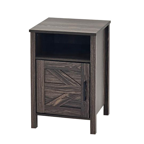 طاولة سرير جانبية خشبية بني 40 سم