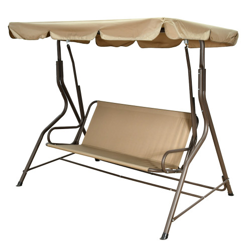 كنبة أرجوحة استرخاء قماش مع مظلة بيج كنبة أرجوحة استرخاء قماش مع مظلة بيج