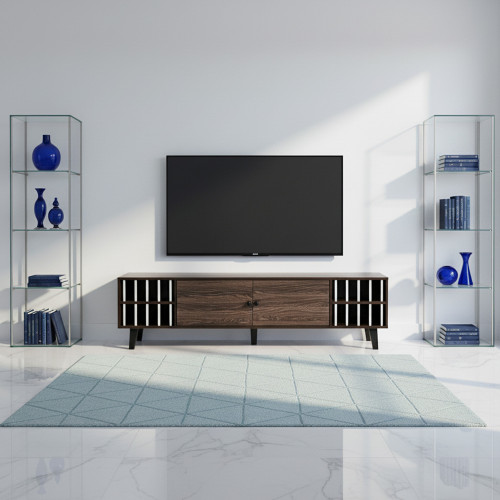 وحدة تلفاز عصرية خشب بني 160 سم