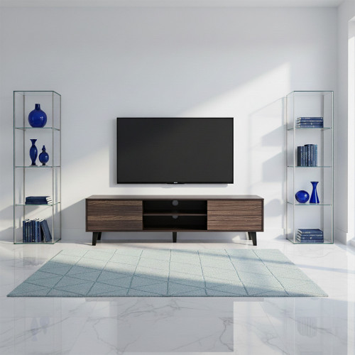 وحدة تلفاز عصرية خشب بني 160 سم