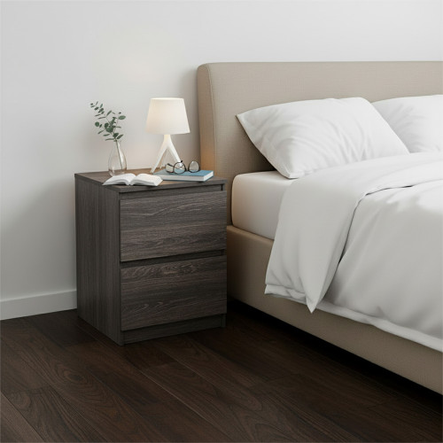 طولة سرير جانبية خشبية بني غامق 48 سم 