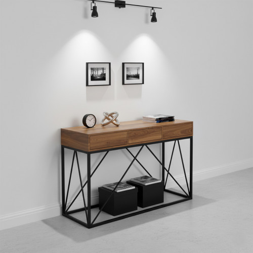 مدخل استقبال عصري خشبي بني 