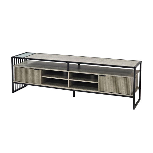 وحدة تلفاز خشب عصرية بيج 180 سم