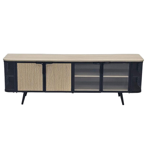 وحدة تلفاز خشب بأبواب زجاجية جانبية  172 سم