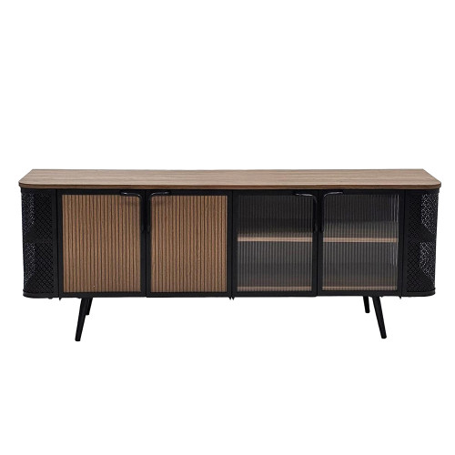 وحدة تلفاز خشب بأبواب زجاجية جانبية  172 سم