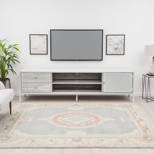 وحدة تلفاز عصرية خشب رمادي 180 سم