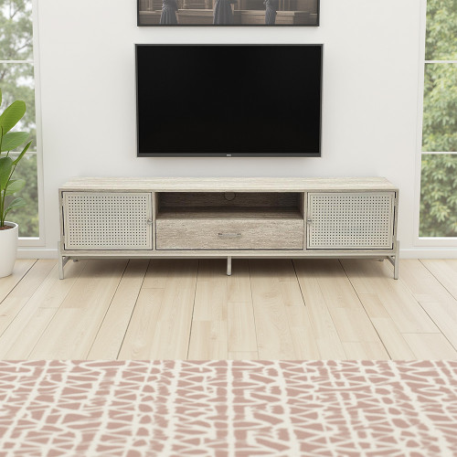 وحدة تلفاز عصرية خشب بيج 180 سم