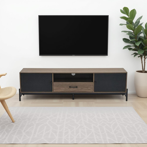 وحدة تلفاز عصرية خشب بني 180 سم