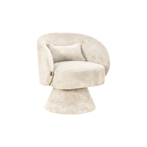 كرسي مفرد دوار فاخر قماشي بيج كرسي مفرد دوار فاخر قماشي بيج