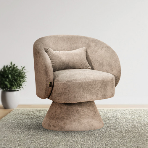 كرسي مفرد دوار فاخر قماشي كافيه كرسي مفرد دوار فاخر قماشي كافيه