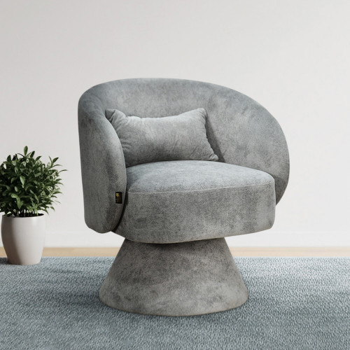 كرسي مفرد دوار فاخر قماشي رمادي كرسي مفرد دوار فاخر قماشي رمادي