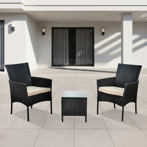 جلسة خارجية 2 مقعد وطاولة بسطح زجاجي جلسة خارجية 2 مقعد وطاولة بسطح زجاجي