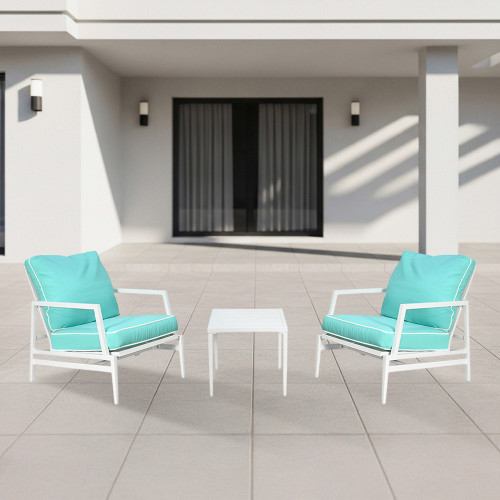 جلسة خارجية 2 مقعد معدني أبيض جلسة خارجية 2 مقعد معدني أبيض