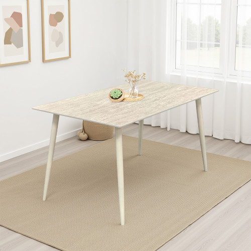 طاولة طعام مفردة خشب بيج 80×140 سم