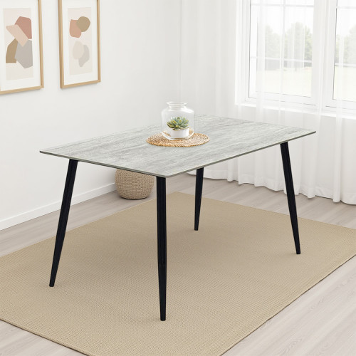 طاولة طعام مفردة خشب رمادي 80×140 سم