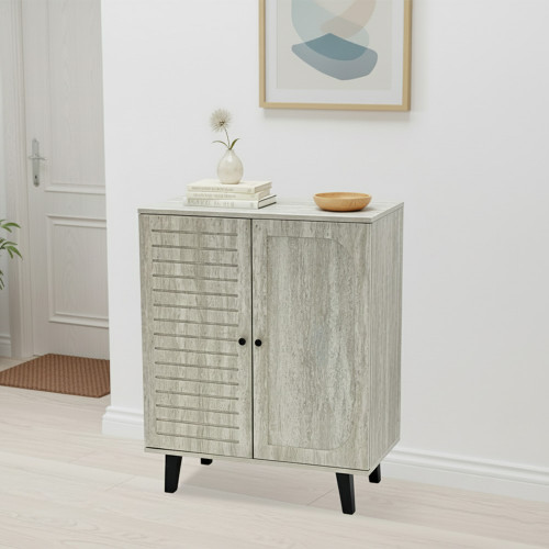 خزانة متعددة الاستخدام خشبية رمادي 80 سم