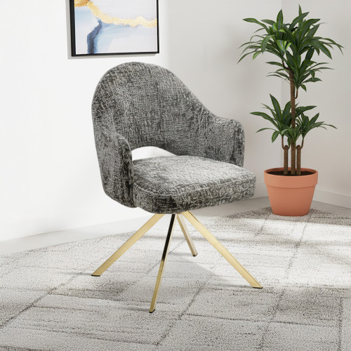 كرسي مفرد عصري  قماش بأرجل معدنية رمادي