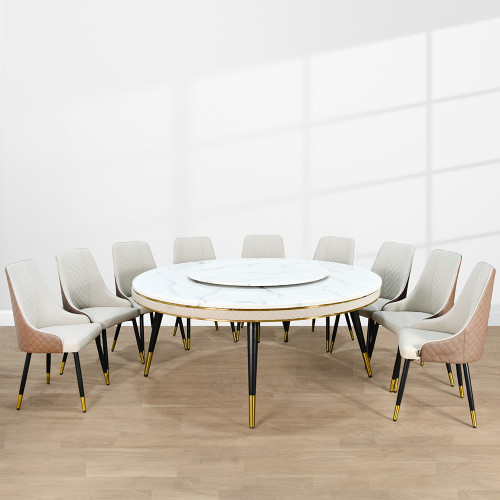 طاولة طعام رخام مع أرجل معدنية 10 كراسي