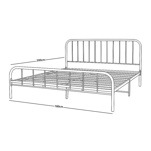 هيكل سرير معدني أبيض 180×200 سم هيكل سرير معدني أبيض 180×200 سم