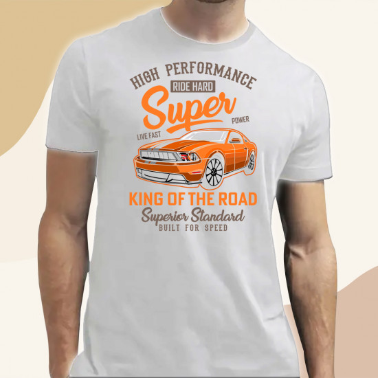 تيشيرت سيارة دوج شاجر برتقالي