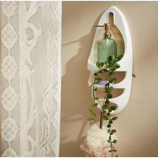 سلّة معلقة من فانس - 43x19x9 سم أبيض  سلّة معلقة من فانس - 43x19x9 سم أبيض