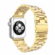 سوار بديل مصنوع من الستانلس ستيل لساعات أبل قياس 42 -44 مم ذهبي