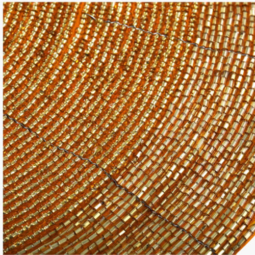 طقم قواعد أكواب مطرز ولامع بتصميم دائري من 4 قطع ذهبي 4 x 10سم طقم قواعد أكواب مطرز ولامع بتصميم دائري من 4 قطع ذهبي 4 x 10سم