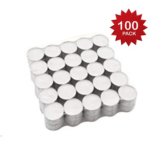 طقم شموع مكوّن من 100 قطعة أبيض/فضي 38مم طقم شموع مكوّن من 100 قطعة أبيض/فضي 38مم