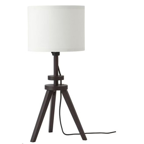 مصباح طاولة أبيض / خشب أسود مصباح طاولة أبيض / خشب أسود