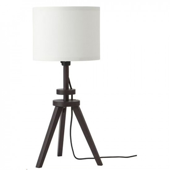 مصباح طاولة أبيض / خشب أسود