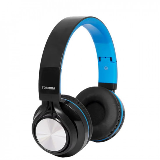 سماعات رأس لاسلكية قابلة للطي بتصميمٍ فوق الأذن مع ميكروفون الأسود / الأزرق سماعات رأس لاسلكية قابلة للطي بتصميمٍ فوق الأذن مع ميكروفون الأسود / الأزرق