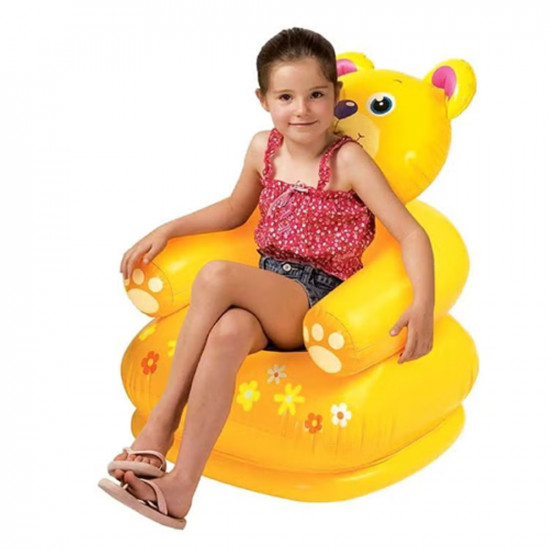 كرسي قابل للنفخ خفيف الوزن بتصميم جذاب على شكل دب 65x64x79سم كرسي قابل للنفخ خفيف الوزن بتصميم جذاب على شكل دب 65x64x79سم