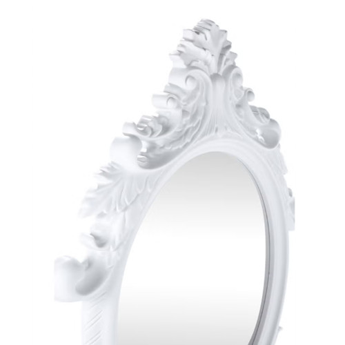 مرآة حائط بيضاوية مزينة بالاس قياس 4x60x83 سم أبيض مرآة حائط بيضاوية مزينة بالاس قياس 4x60x83 سم أبيض