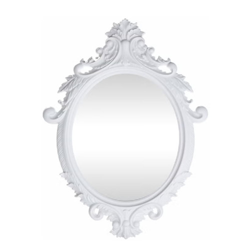 مرآة حائط بيضاوية مزينة بالاس قياس 4x60x83 سم أبيض مرآة حائط بيضاوية مزينة بالاس قياس 4x60x83 سم أبيض