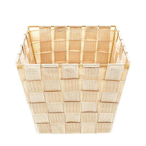 سلة بحزام - بيج 19x19x16سم سلة بحزام - بيج 19x19x16سم