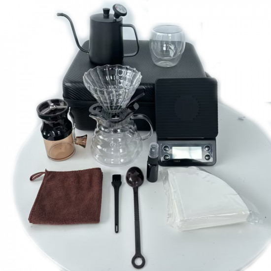 شنطة v60 المتكاملة لتحضير القهوة المختصة 12 قطعة شنطة v60 المتكاملة لتحضير القهوة المختصة 12 قطعة