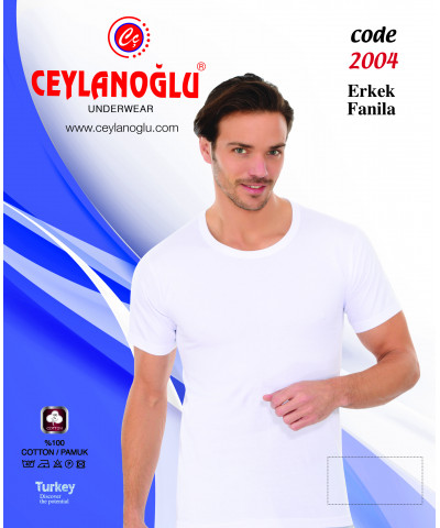 شد 6 حبة فنايل قطنية رقبة دايرية واسعة ماركة جيلان قطن 100% كود 004