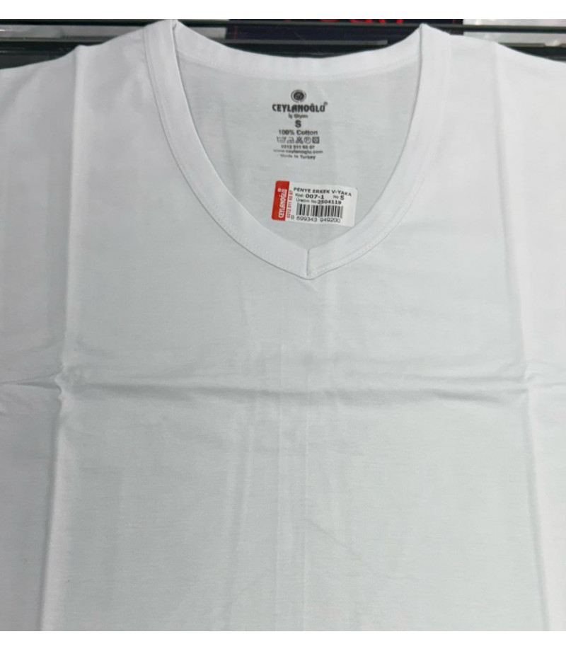 شد 6 حبة فنايل رقبة V  ماركة جيلان التركية قطن 100% كود 007