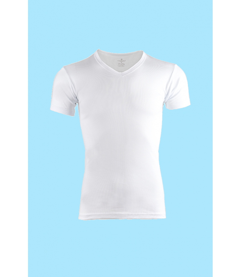 شد 6 حبة فنايل ستريش رقبة V  قطن 100% ماركة جيلان التركية كود 047