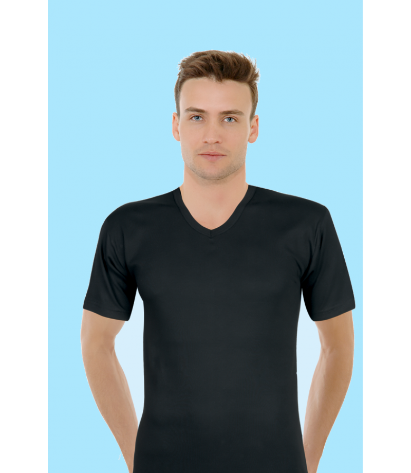 شد 6 حبة فنايل ستريش رقبة V  قطن 100% ماركة جيلان التركية كود 047