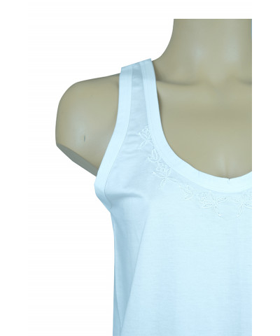 شد 6  حبة فنايل علاقي نسائي سادة مع تطريزة خفيفة على الرقبة  صناعة تركية ماركة جيلان قطن 100%  كود 161